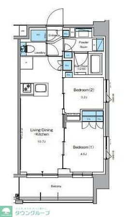 ルフォンプログレ押上EASTの物件間取画像